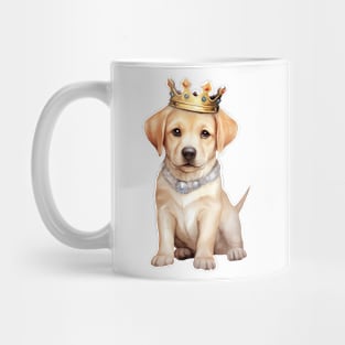 Watercolor Labrador Retriever Dog Wearing a Crown Mug